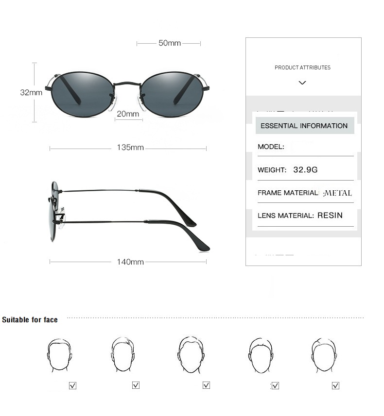 Lunettes de soleil ovales de luxe pour femmes et hommes, monture en alliage, protection UV400, collection 2026