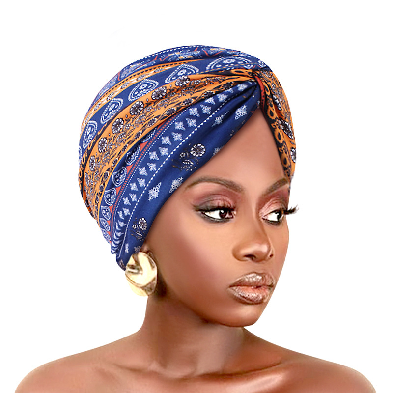 Mode femmes imprimé croix torsion Turban casquette pour femmes bandeau indien chapeau africain bandeau dame cheveux accessoire Turbante Mejur