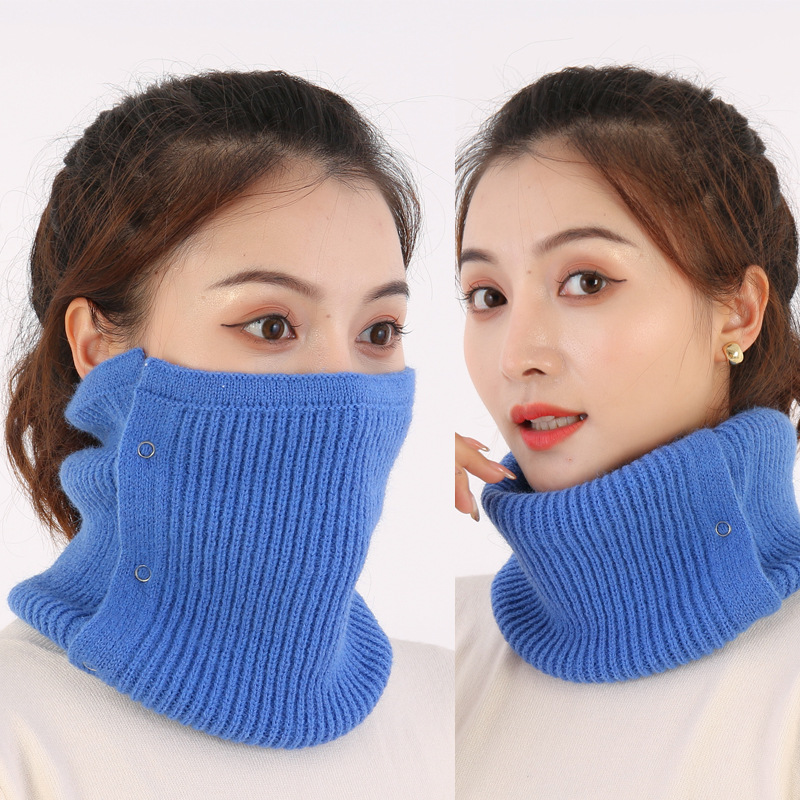Écharpe tricotée chaude pour hommes et femmes, couvre-chef, boucle en cuivre, faux col en laine, élastique, pour garder le cou, T39