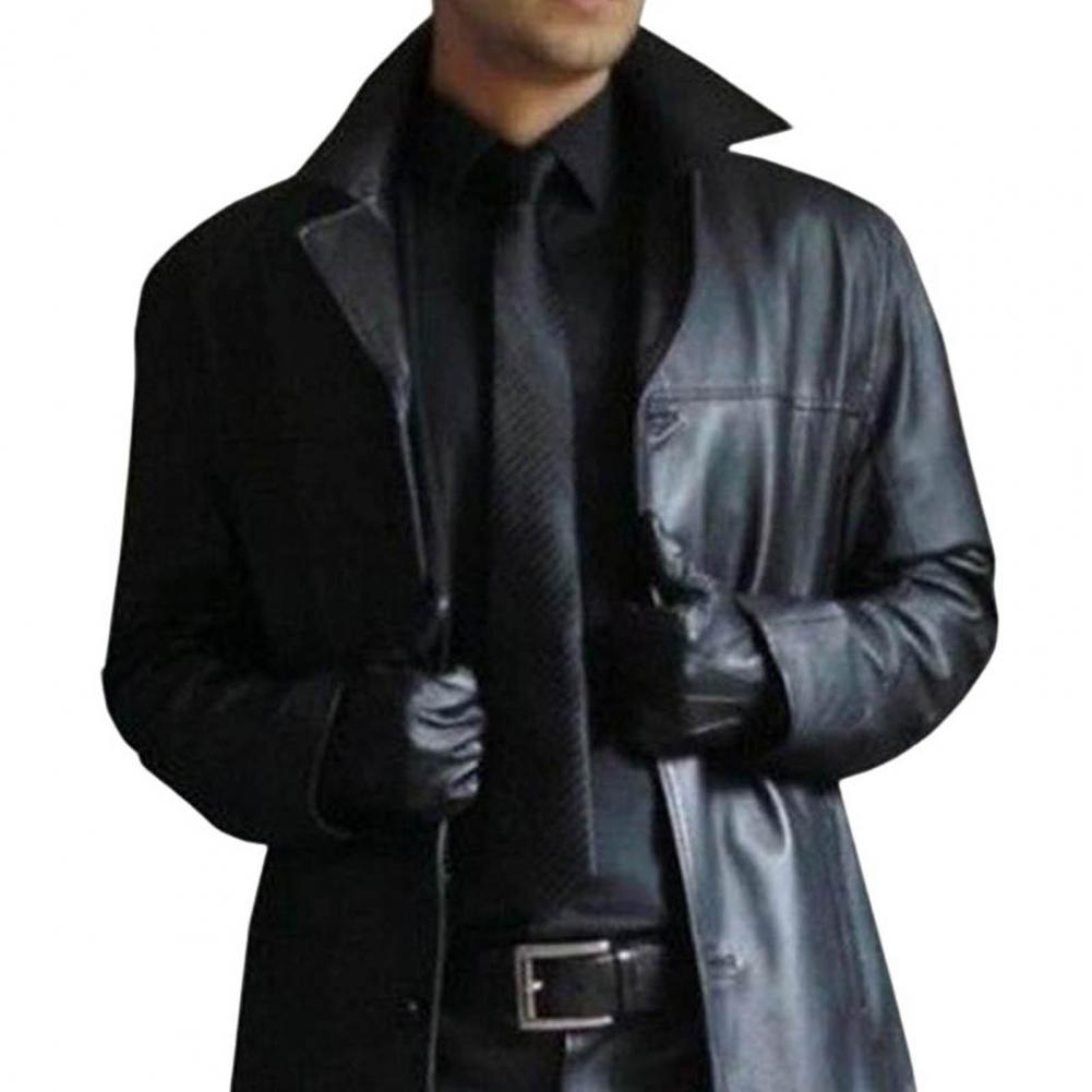 Vestes longues gothiques steampunk médiévales pour hommes, manteau en similicuir, mode vintage, luxe, hiver