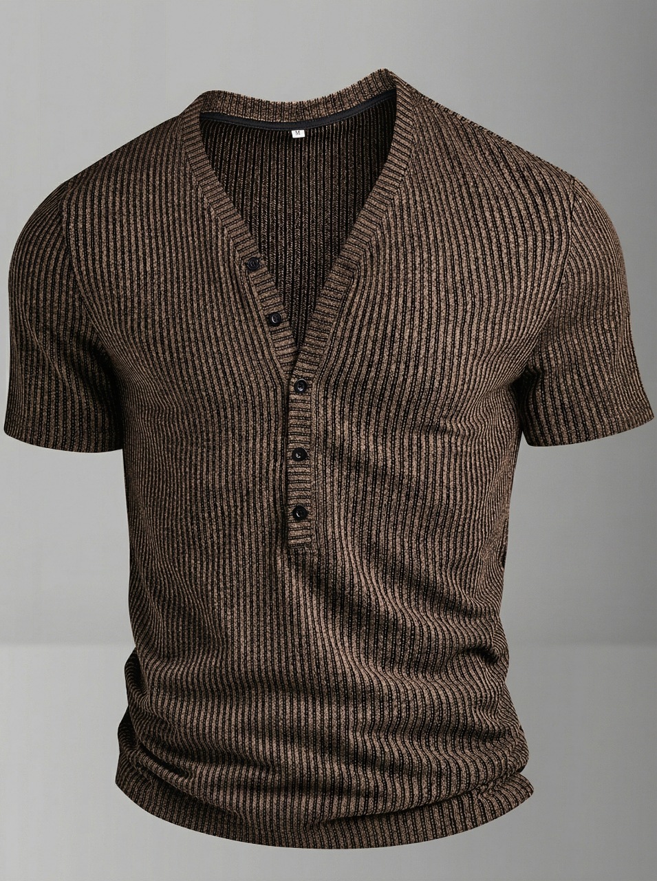 T-shirt vintage pour homme, couleur unie, manches courtes, polo, chemises Henry, tee-shirt décontracté d'été, confortable, vêtements pour homme