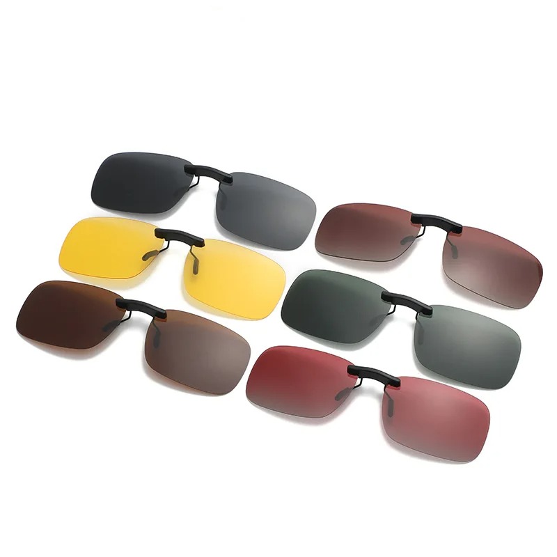 Lunettes de soleil à clipser pour hommes et femmes, lunettes de vision nocturne carrées, lunettes de soleil vintage pour la pêche, lunettes de myopie pour la conduite, UV400