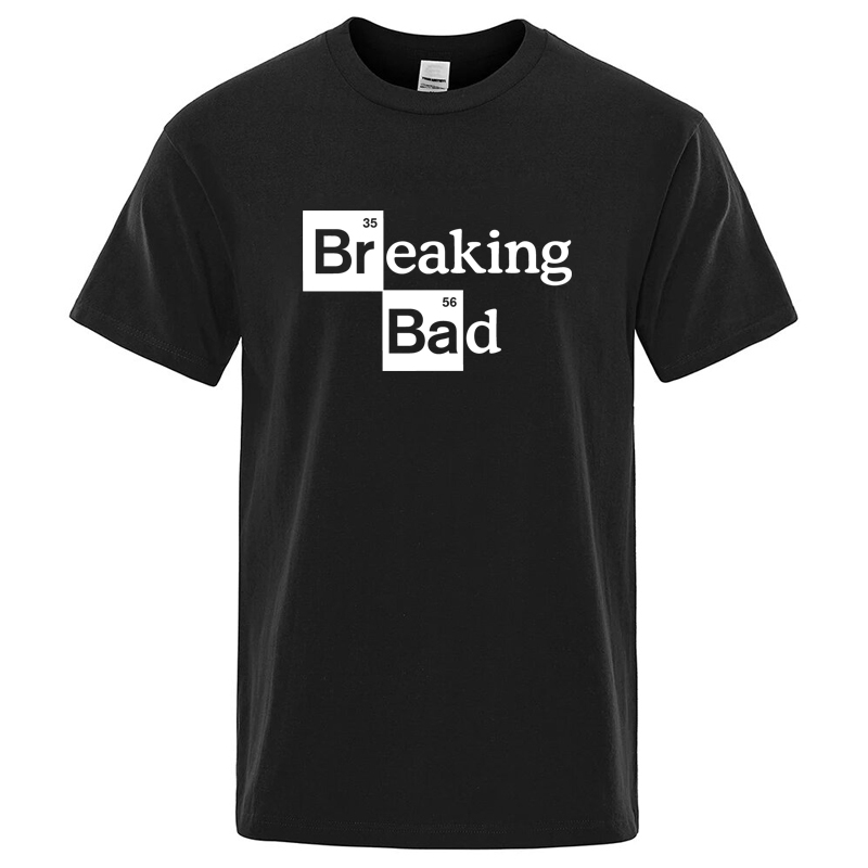 T-shirt pour homme en coton mélangé de haute qualité, col rond, Heisenberg, manches courtes, décontracté, imprimé Breaking Bad, t-shirt pour homme