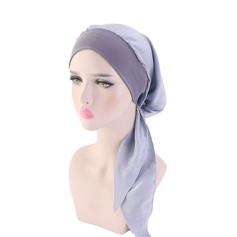 Lot de 2 : Turban pré-noué pour femme musulmane, Foulard Hijab, Bonnet chimio, Foulard pour perte de cheveux, Bandana extensible, Accessoires capillaires