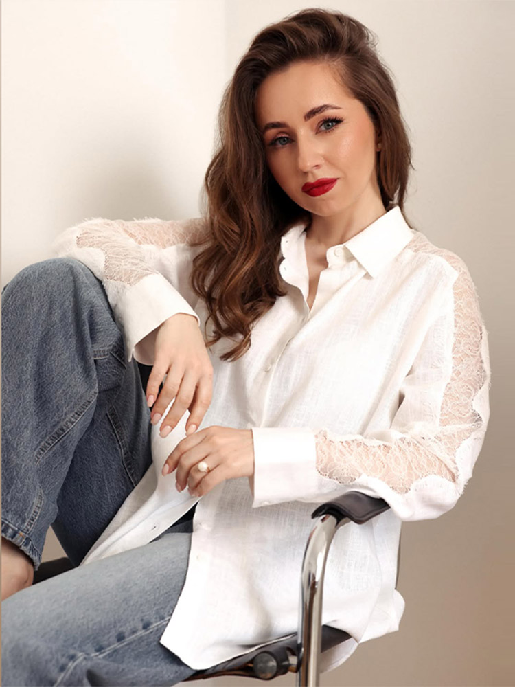 Chemisiers pour femmes, chemises à col à revers transparentes, manches longues bouffantes, motif floral 3D, simple boutonnage, coupe oversize ample, élégants, pour le quotidien et le streetwear