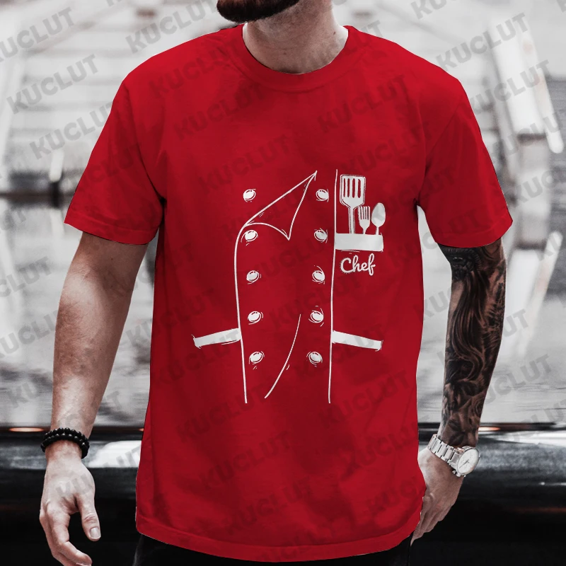 Drôle Chef t-shirt hommes à manches courtes cuisinier Chef t-shirt mode graphique col rond été à manches courtes t-shirt hommes surdimensionné T-shirts