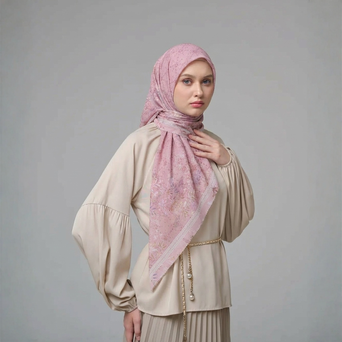 Foulard carré en viscose imprimé floral de 110 cm pour femmes musulmanes, hijab en coton, écharpe de mode malaisienne