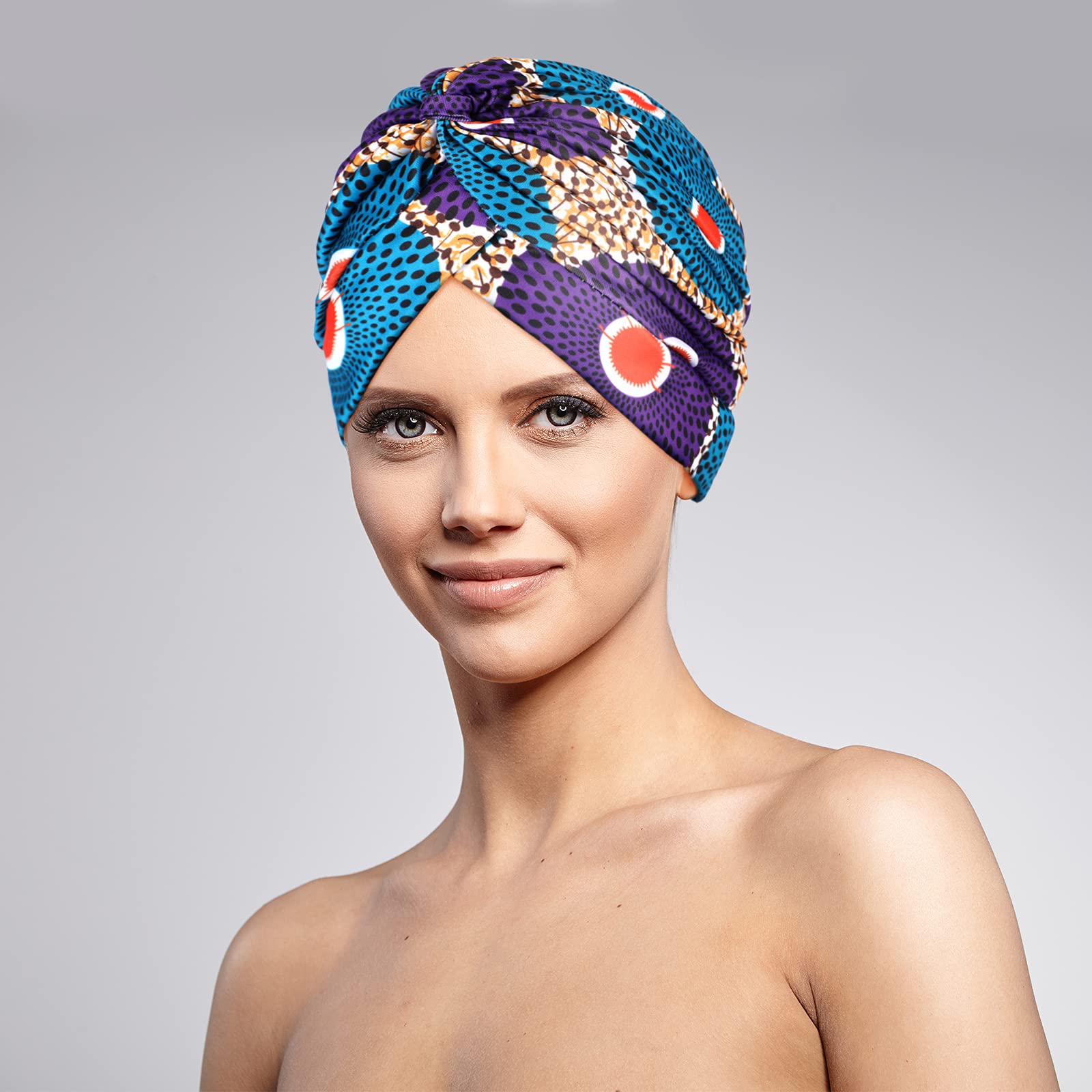 Turban de sauna africain imprimé pour femme, bonnet doux, bonnet plissé torsadé, bonnet de chimio, tête ronde, casquette commandée, nouveau, 2022