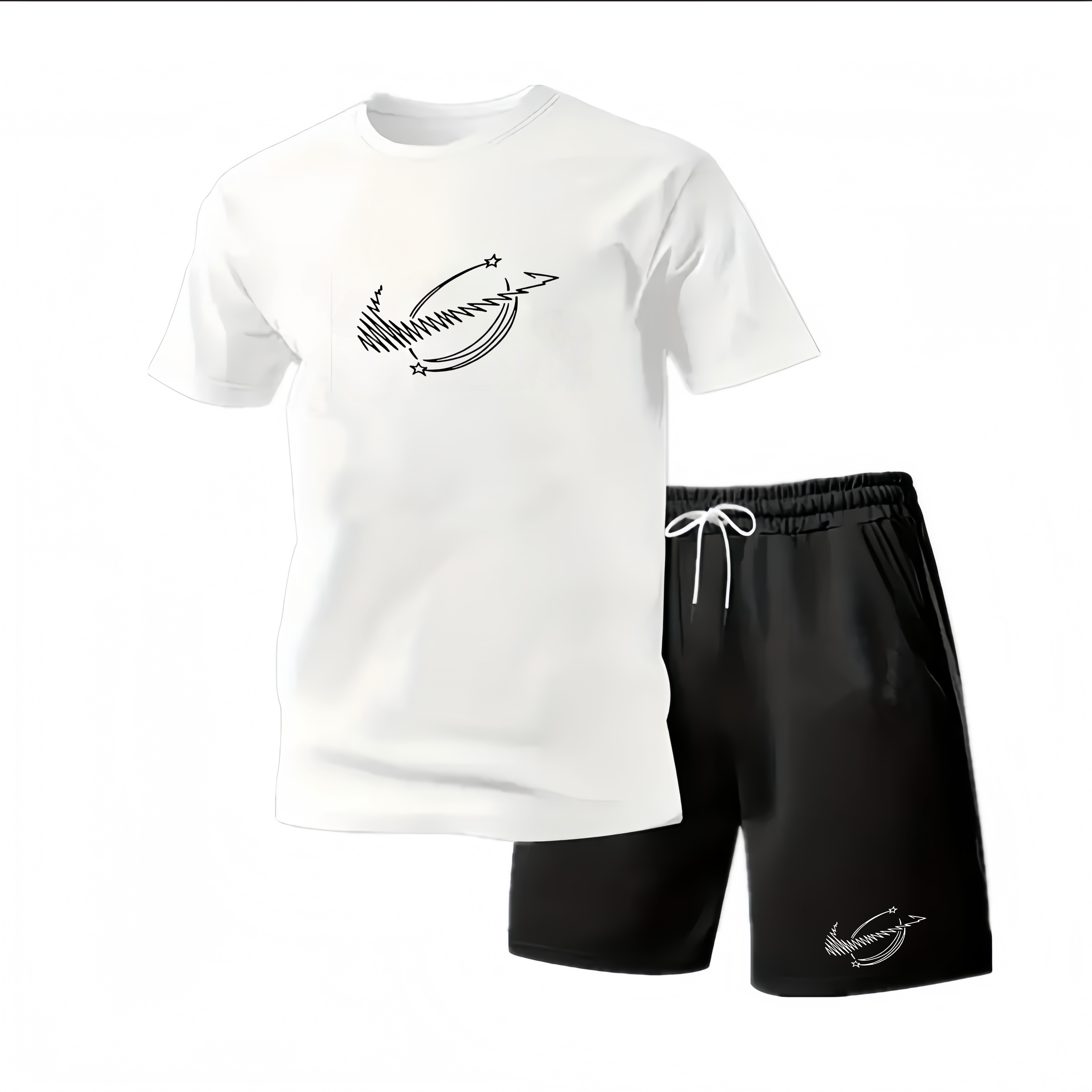 Nouvel ensemble de vêtements de sport d'été pour hommes, t-shirt à manches courtes et short, deux pièces, respirant et à séchage rapide, vêtement décontracté.