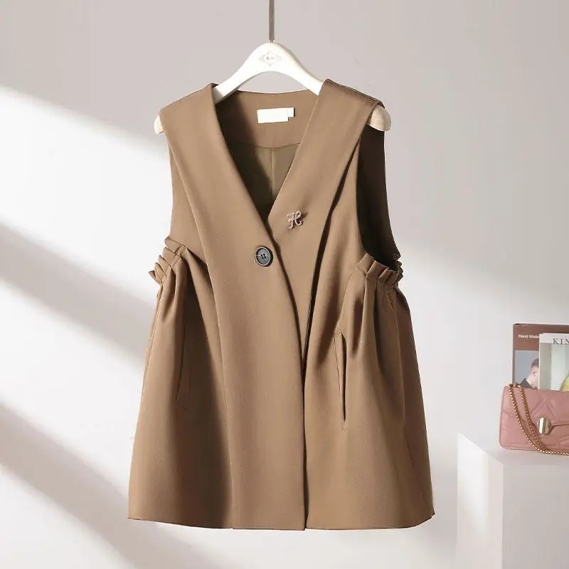 Manteau en émail pour femme, veste gilet pour femme, version coréenne, tempérament, document solide, clip cheval pour femme, mode printemps 2024
