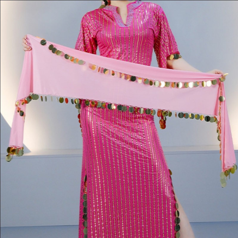 Accessoires de Danse du Ventre pour Femmes : Écharpe Baladi Saidi, Robe de Danse Folklorique, Costume de Cabaret, Ceinture de Hanche à Pièces, Foulard de Tête