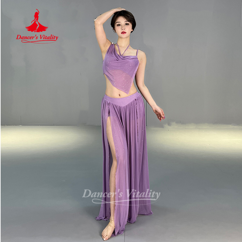 Vêtements d'entraînement de danse du ventre pour femmes, ensemble en maille confortable et respirante, vêtements d'entraînement de danse orientale, nouvelle collection