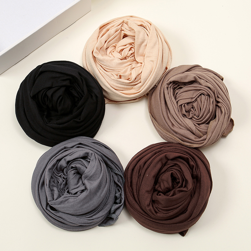 5/Pcs couleur unie Modal Hijab écharpe coton musulman Hijab châles femmes Sotf longues enveloppes islamique foulard Simple Turban Handana ensemble