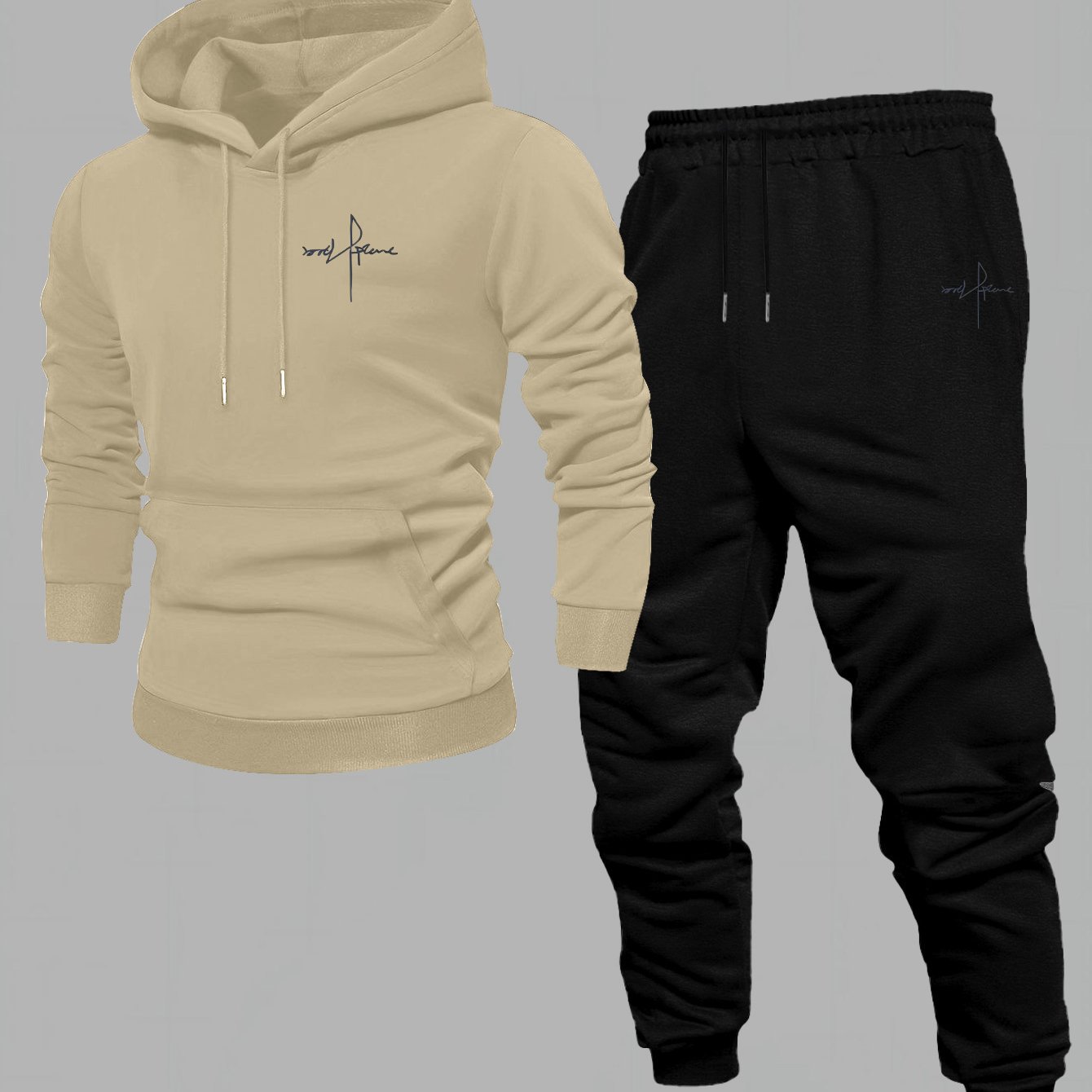 Ensemble sweat-shirt à capuche et pantalon pour homme, imprimé simple, style simple, adapté aux vêtements décontractés et sportifs, offre un confort quotidien