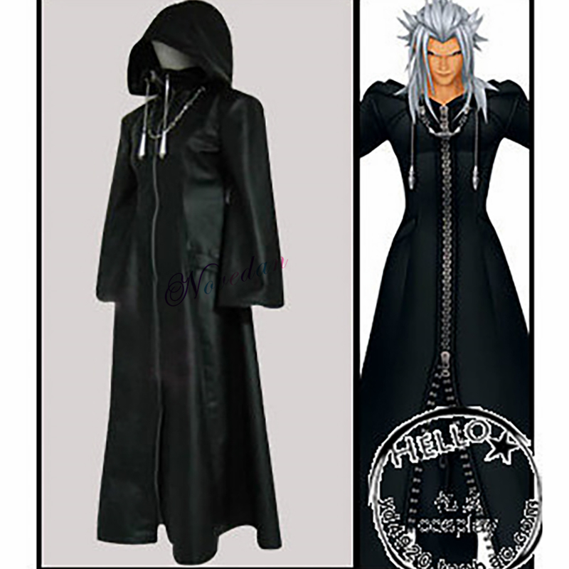 Kingdom Hearts 2 Black Coat Cosplay Costume, Anime Game, Organization XIII, Robe, Halloween Party