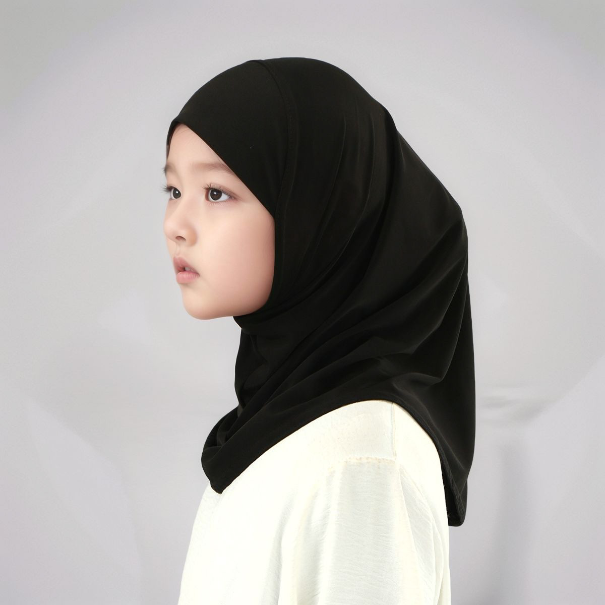 Enfants musulmans instantané Hijab solide filles coton Modal bandeau Double menton sous-capuchon doux extensible prière Hijab malais Turban