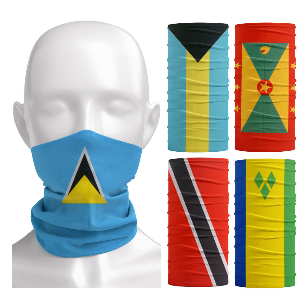 Cache-visage et cou à motif de drapeau des caraïbes, Bandana de protection solaire pour Sports de plein air, écharpe de cyclisme pour barbados/Bahamas/Grenada Nationals