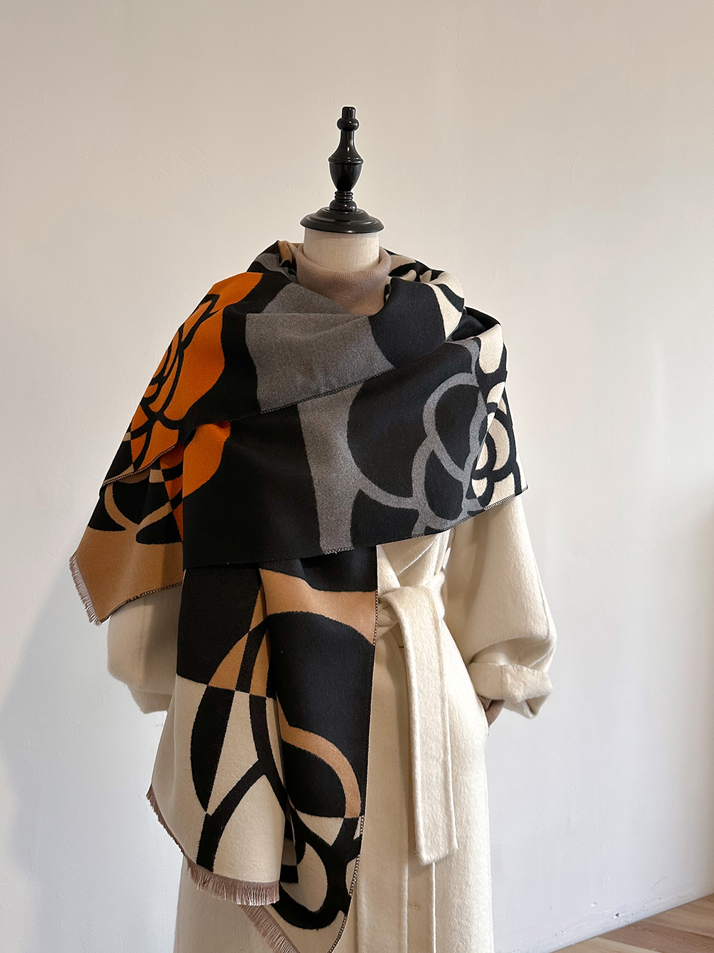 Écharpe en cachemire pour femmes, couverture épaisse et chaude d'hiver, marque de luxe, châle enveloppant, Bufanda, Poncho Pashmina, 2024