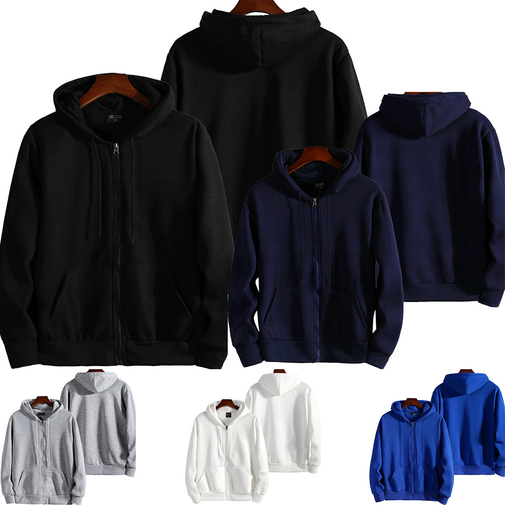 Sweat à capuche à manches longues pour femmes et hommes, sweats à capuche zippés, vêtements de sport décontractés, vêtements monochromes, mode, automne, hiver