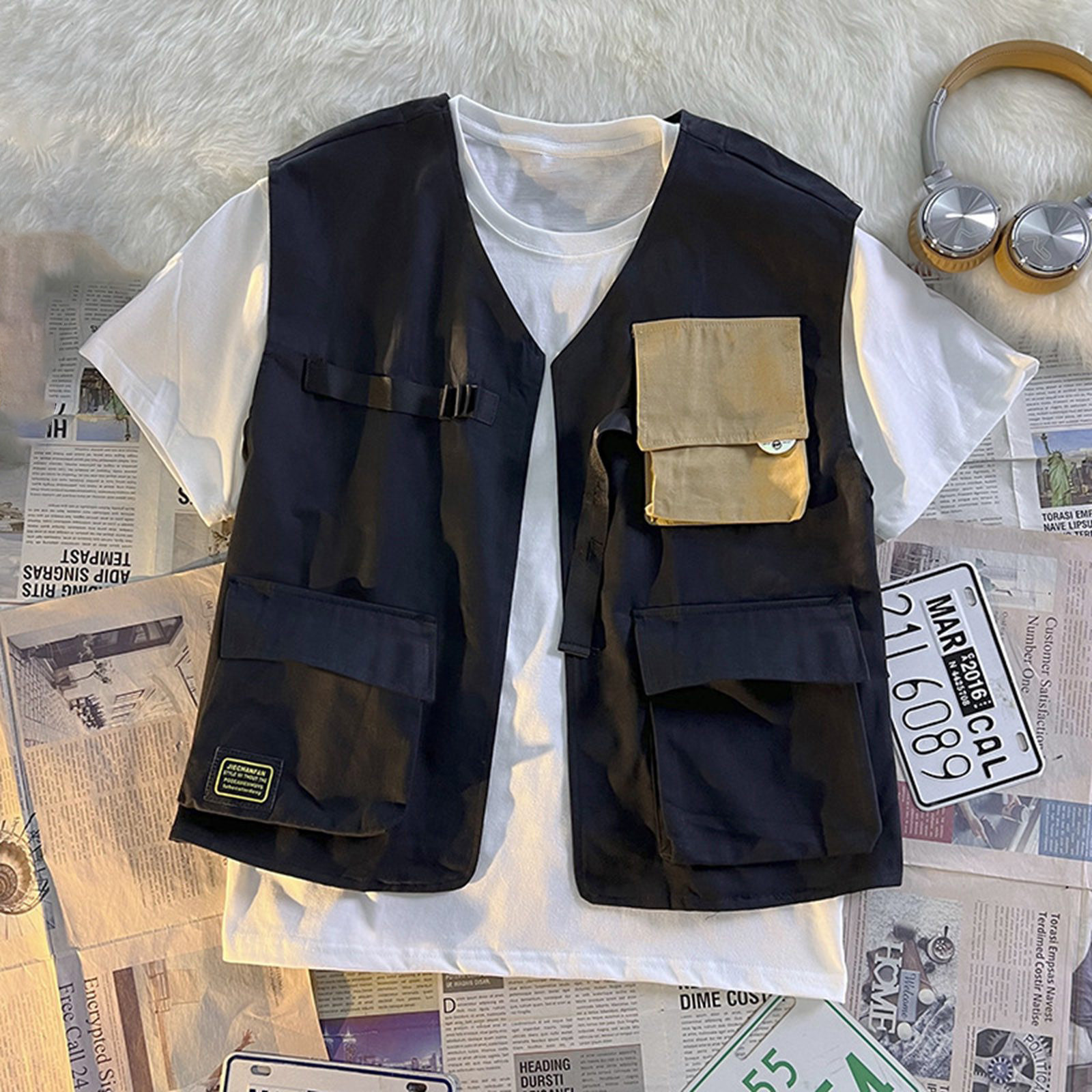 Hommes décontracté poche Cargo gilet manteau terrain d'escalade hommes coupe-vent vestes hommes vêtements
