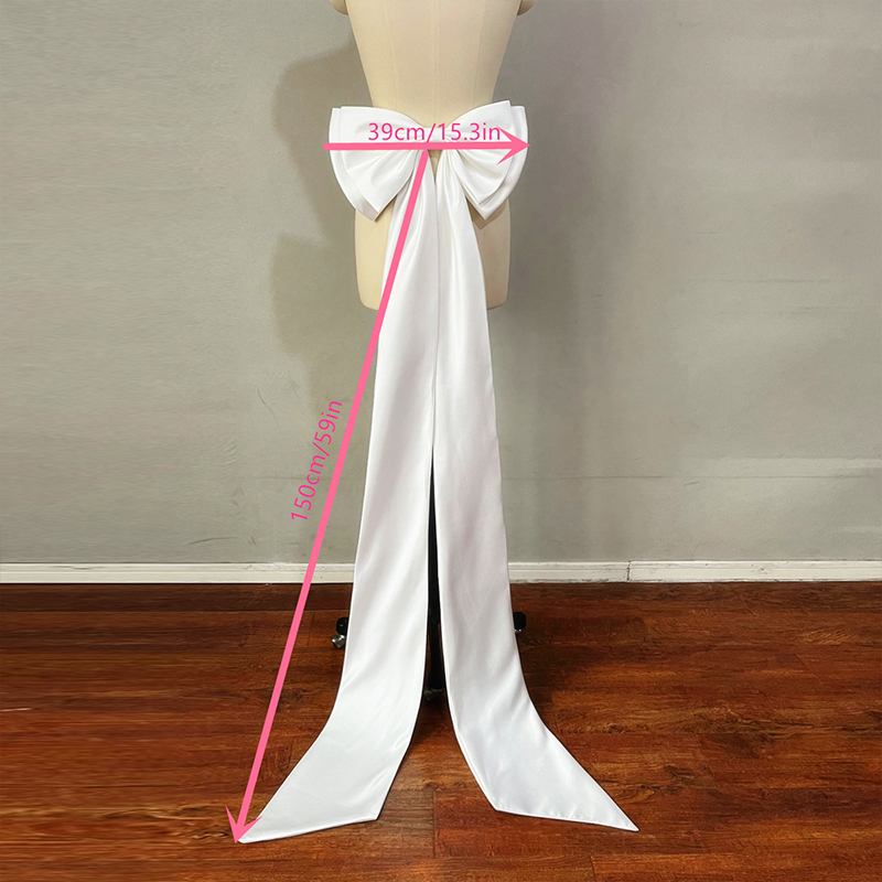 Robe de mariée élégante en Satin avec nœud papillon détachable, Extra Large, défilé, Performance, accessoires de décoration Cosplay Lolita