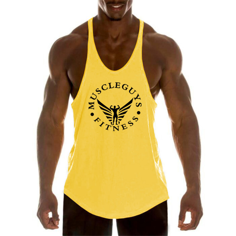 Chemise d'entraînement de musculation pour hommes, haut de fitness, maillots de fibre musculaire, vêtements de sport, marque de mode