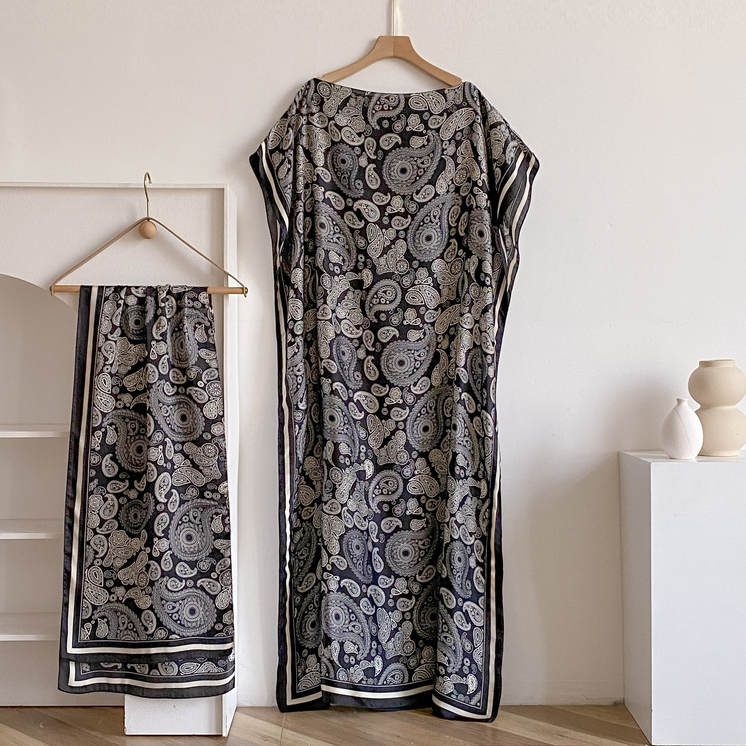 Robe Maxi Décontractée avec Grande Écharpe pour Femme, Kaftan Musulman, Africain, Châle Paon, Été, Dubaï, Turquie, Abaya, Nouvelle Mode