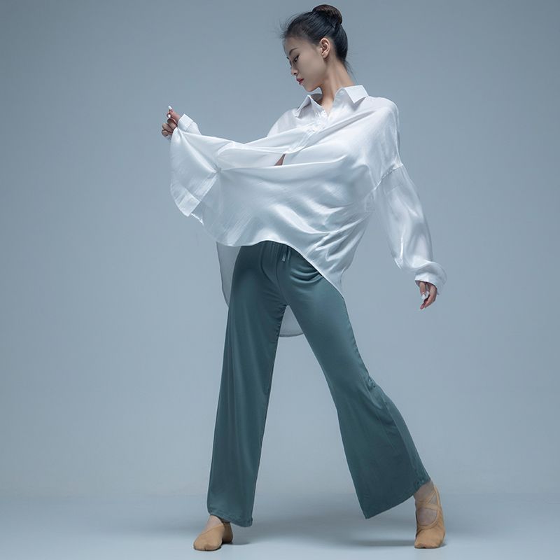 Chemise de danse moderne, haut fluide fin, costume d'exercice ample, costume de spectacle de danse classique