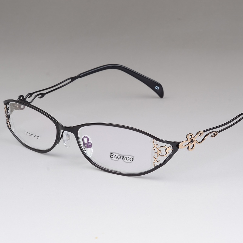 Lunettes de vue en acier inoxydable pour femmes, verres de Prescription élégants, pour lecture, myopie, fleur