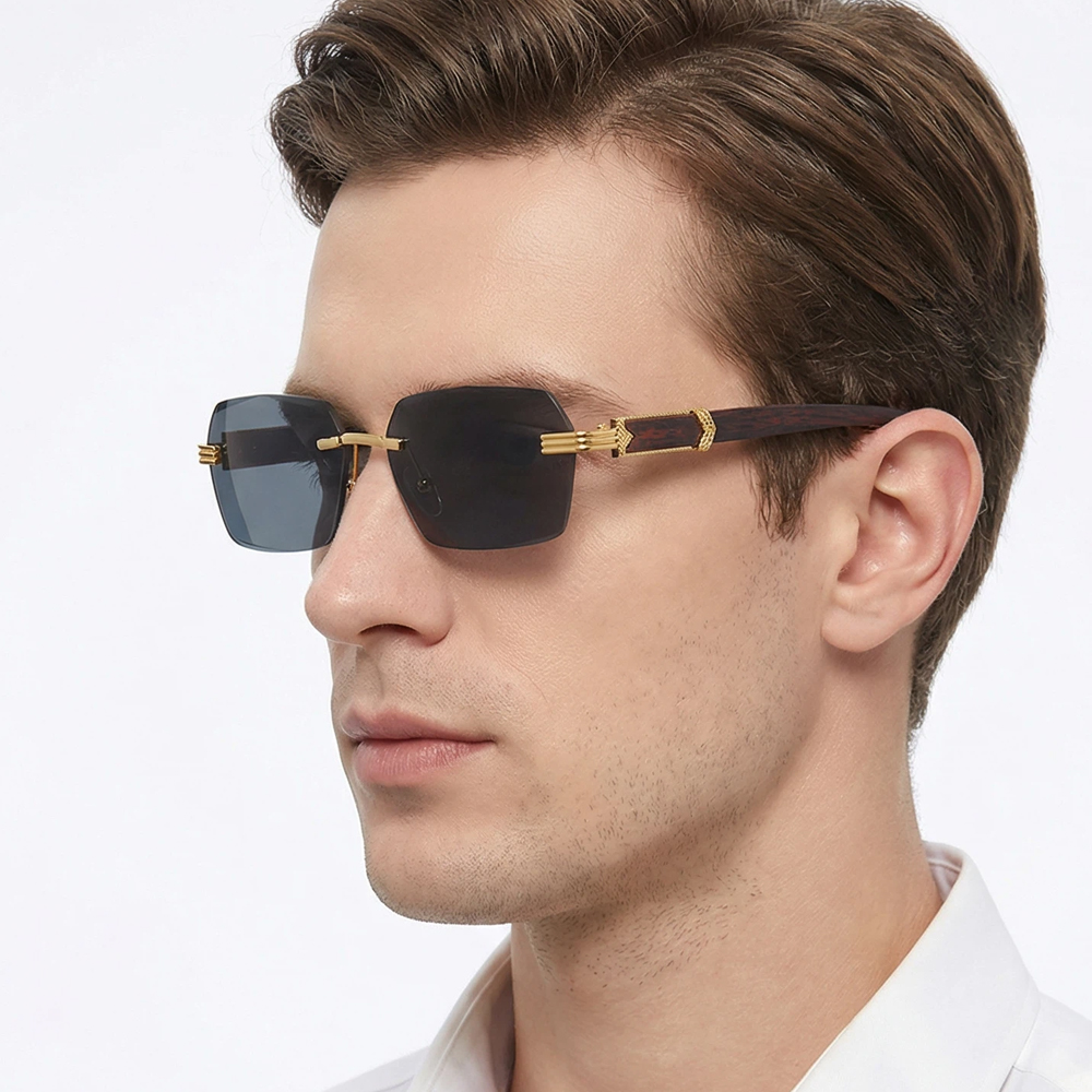 Lunettes de soleil Mars en bois de luxe pour hommes et femmes, design de marque, sans cadre, irrégulières, mode masculine, conduite, nuances de vacances