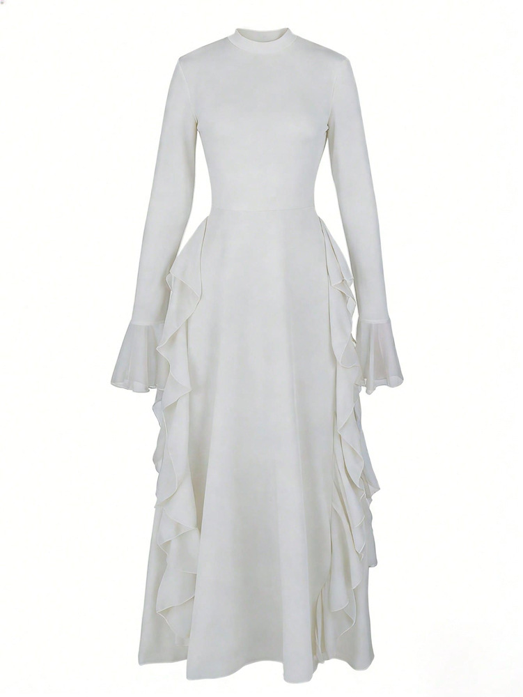 Robes de soirée pour femmes, Abaya musulmane Eid, Jalabiya à volants, Vestidos Ramadan, Robe longue à manches évasées, Caftan Maroc Dubaï, Été 2026