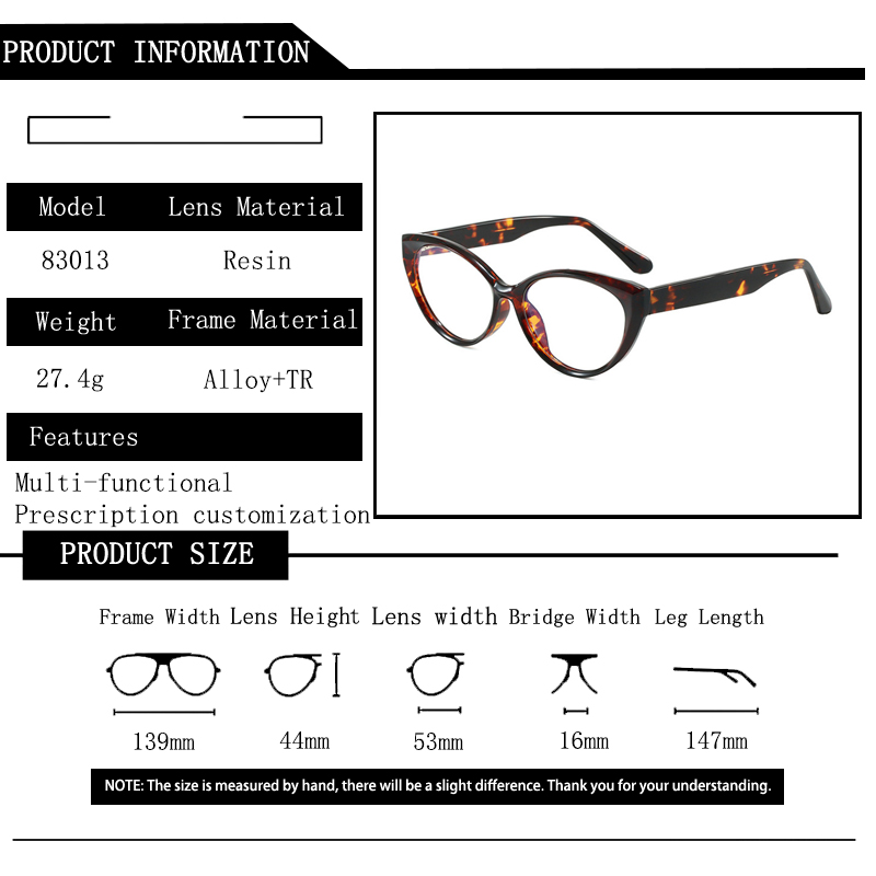 Lunettes de vue photochromiques anti-lumière bleue pour femmes, monture œil de chat, correction de la myopie, de l'astigmatisme et de l'hypermétropie
