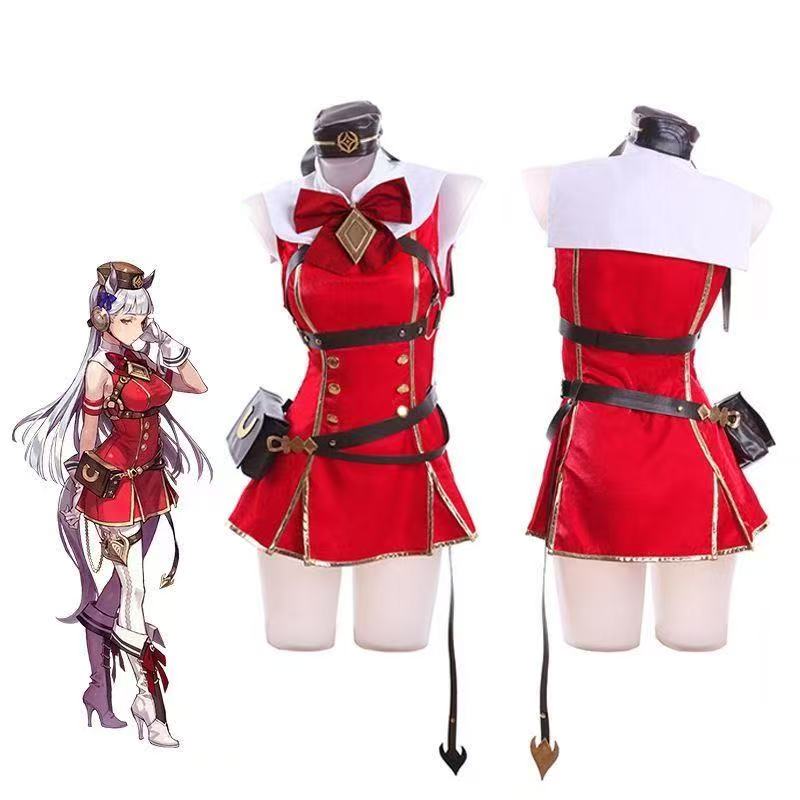 Costume de cosplay Anime Uma Musume Pretty Derby, tenue de course Gold Ship, robe rouge, perruque, accessoires, ensemble de cosplay Tracen Academy