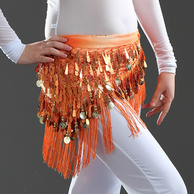 Coins orientaux ceinture femmes danse du ventre Costumes accessoires paillettes gland hanche écharpe danse du ventre ceinture hanche écharpe danse du ventre