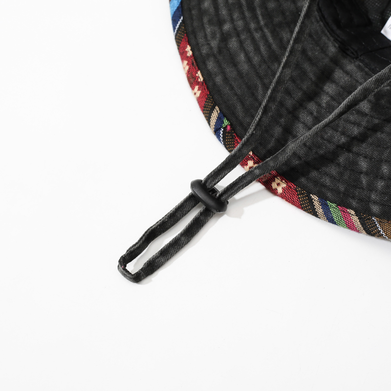 Chapeau de randonnée pour enfants de style ethnique rétro lavé, protection solaire pour la pêche estivale, chapeau de cowboy western, chapeau de pêcheur