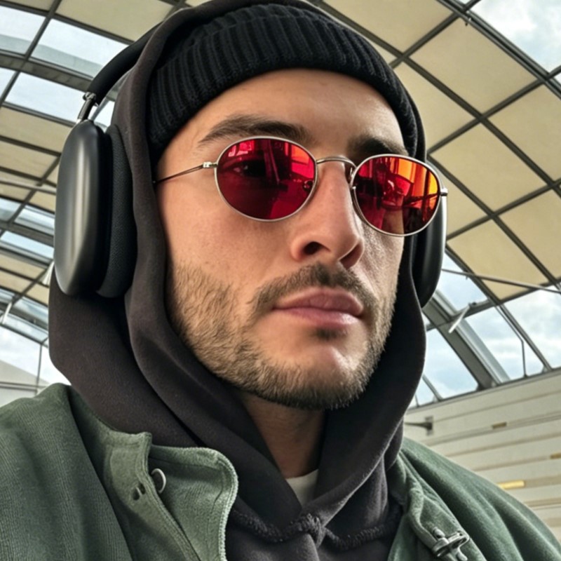 Lunettes de soleil ovales vintage pour femmes et hommes, monture en métal rétro, verres roses, rouges et bleus, lunettes de soleil tendance, style punk, protection UV400