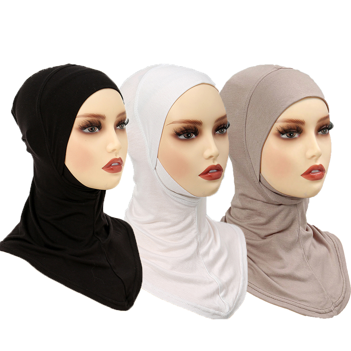 3 pièces casquette intérieure musulmane Hijab pour femmes solide sous-écharpe Hijab sous-capuchon écharpe Turban chapeau islamique Hijabs prêt à porter couvre-chef