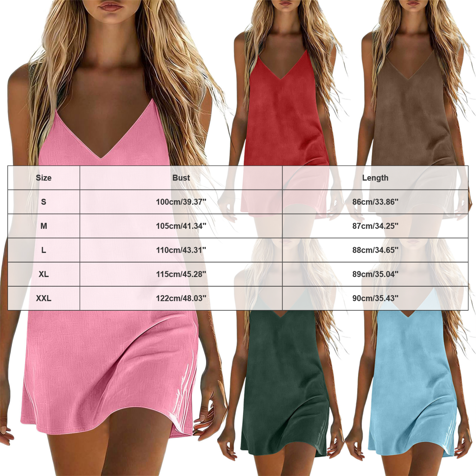 Robes en coton et lin pour femmes, robe d'été sexy à bretelles spaghetti, col en V, mini robe unie décontractée sans manches, robe de plage pour les vacances