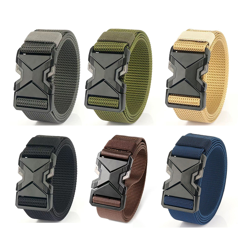 Ceintures tactiques multi-styles pour hommes, ceinture à boucle en nylon tressé, légère et respirante, pour les trajets quotidiens, nouvelle collection