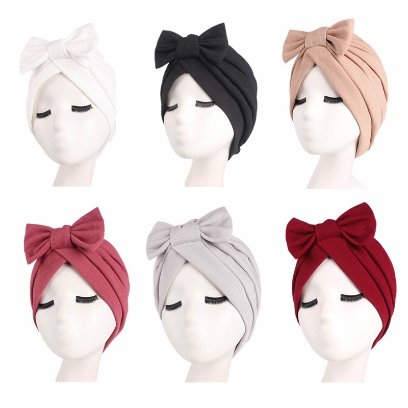 Chapeau Turban Africain Plissé avec Nministériels d pour Femme, Couvre-Tête de Document Solide, Casquette de Chimio, Hijabs Intérieurs Musulmans, Bonnet Islamique