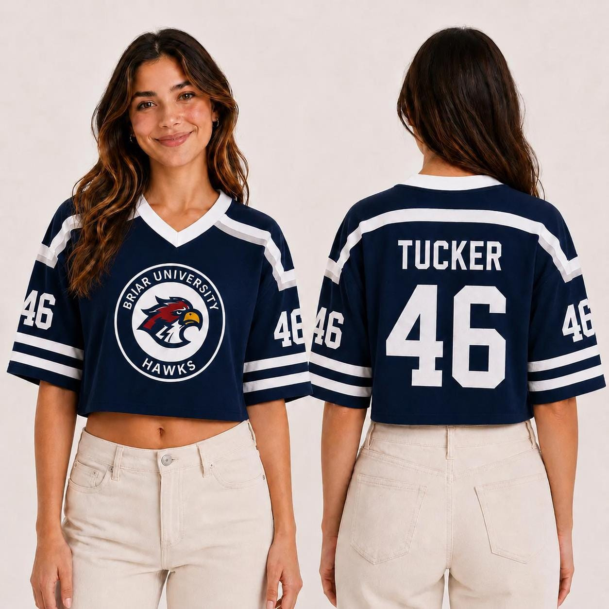 Maillot de hockey Hot Briar University Hawks Crop Jersey Graham 44, Maillot de hockey Romance Jersey Off Campus Bookish Apparel Logan Di Laurentis 66 Tucker