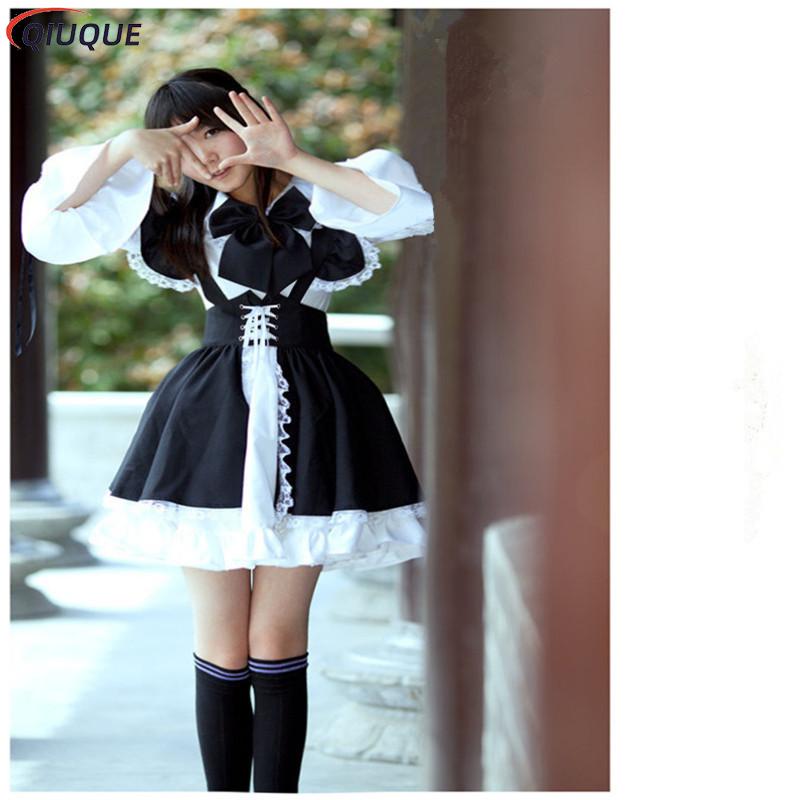 Tenue de femme de chambre, robe longue style anime, robe tablier noir et blanc, robes Lolita, costume de cosplay pour homme, café, Горничная Mucama