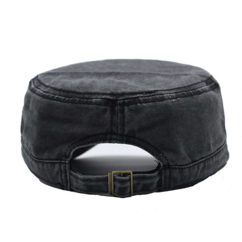 Chapeau haut de forme plat vintage unisexe, casquettes délavées classiques, chapeaux de l'armée en denim ajustés réglables, chapeau de soleil, casquettes militaires, automne, hiver