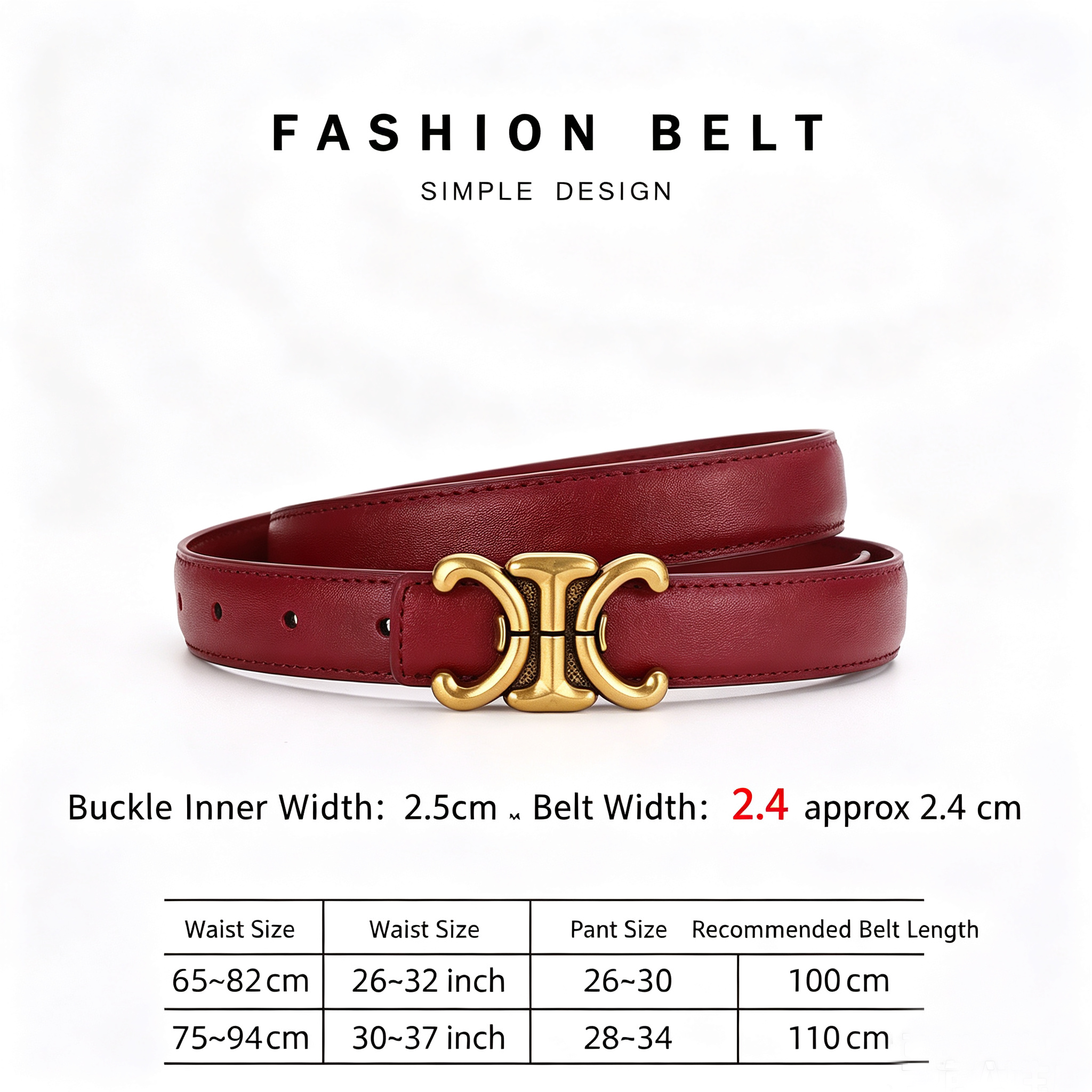 Ceinture fine en cuir pour femmes, boucle dorée vintage, ceinture de taille pour robes décontractées et jeans, ceinture décorative, accessoires de mode.