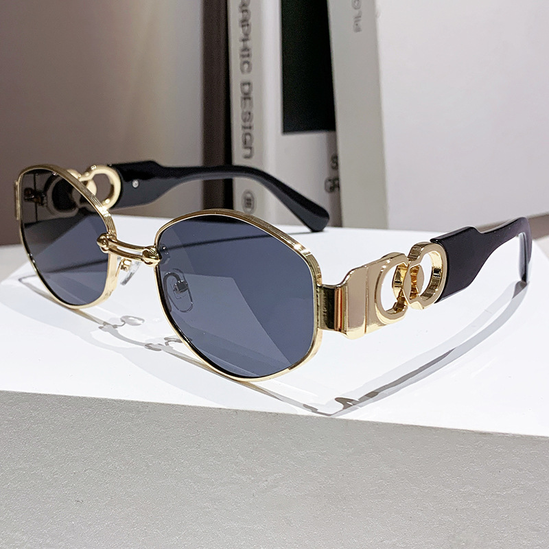Nouvelles Lunettes de Soleil Métalliques Vintage de Luxe 2026 pour Hommes et Femmes, Mode Unisexe, Marque Designer, Lunettes de Soleil Ovales, Lunettes de Soleil pour Femmes