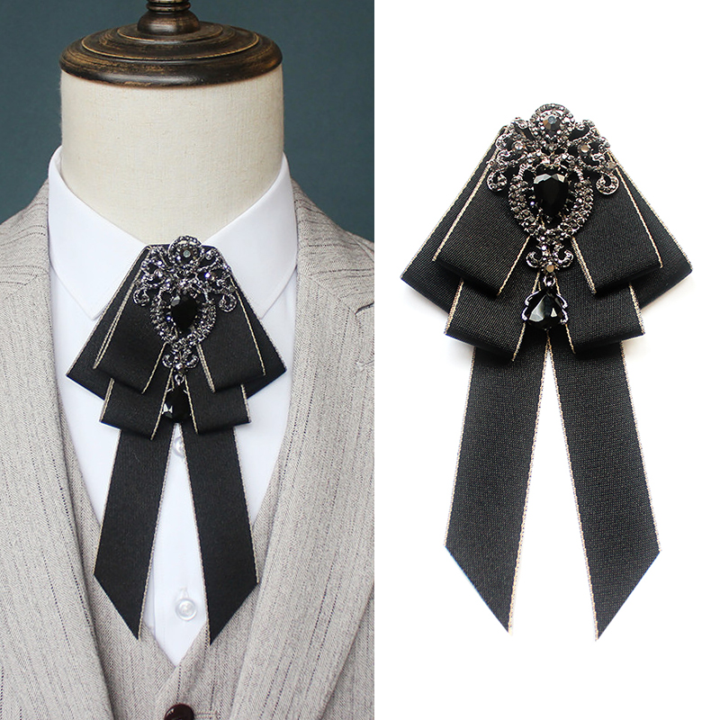 Mab Fashion-Broche avec nœud en ruban rouge pour femme, épingles et broches en cristal biscuits, tissu grillé, robe de mariée de luxe, cadeau d'art