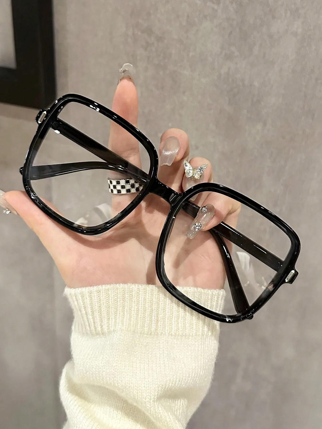 Lunettes carrées surdimensionnées sans Prescription, à la mode, avec cadre exquis, adaptées à un usage quotidien, 1 pièce/3 pièces