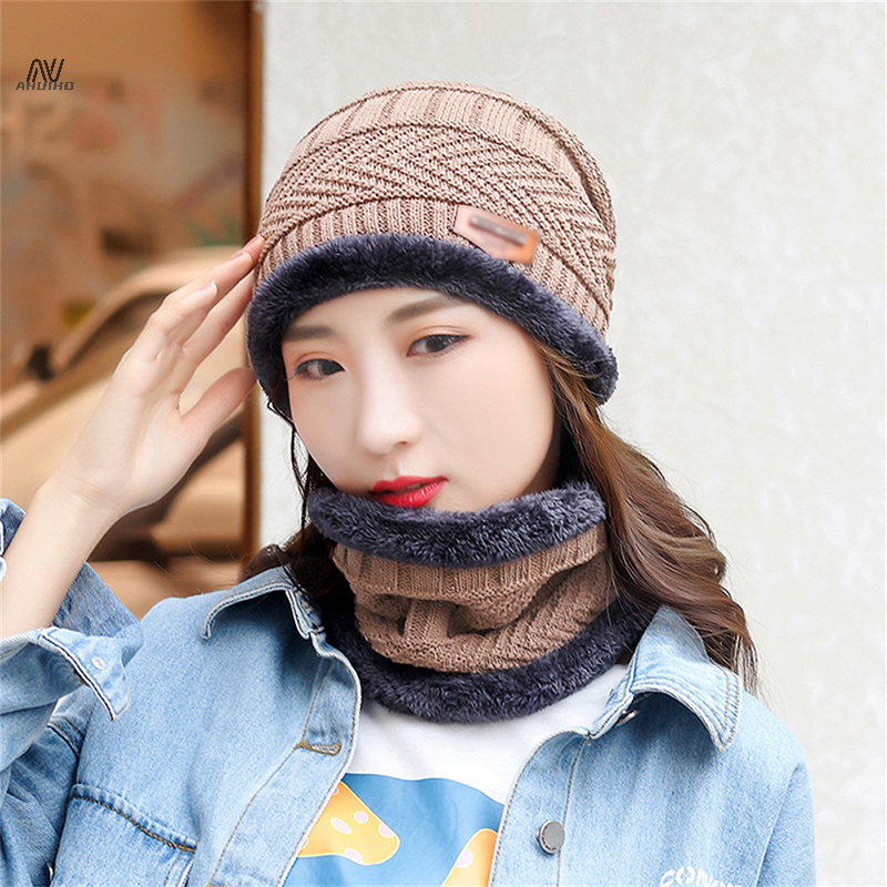 Bonnet d'hiver en tricot doux pour hommes et femmes, écharpe Smile, bonnet chaud, UNIS issant, plus velours, adt