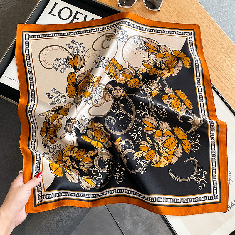 Marque de Luxe 2027 Écharpe 100% Soie Bandana Femme Foulards Carrés Élégants Bandeau de Mode Hijab Châles Foulard Bandeau