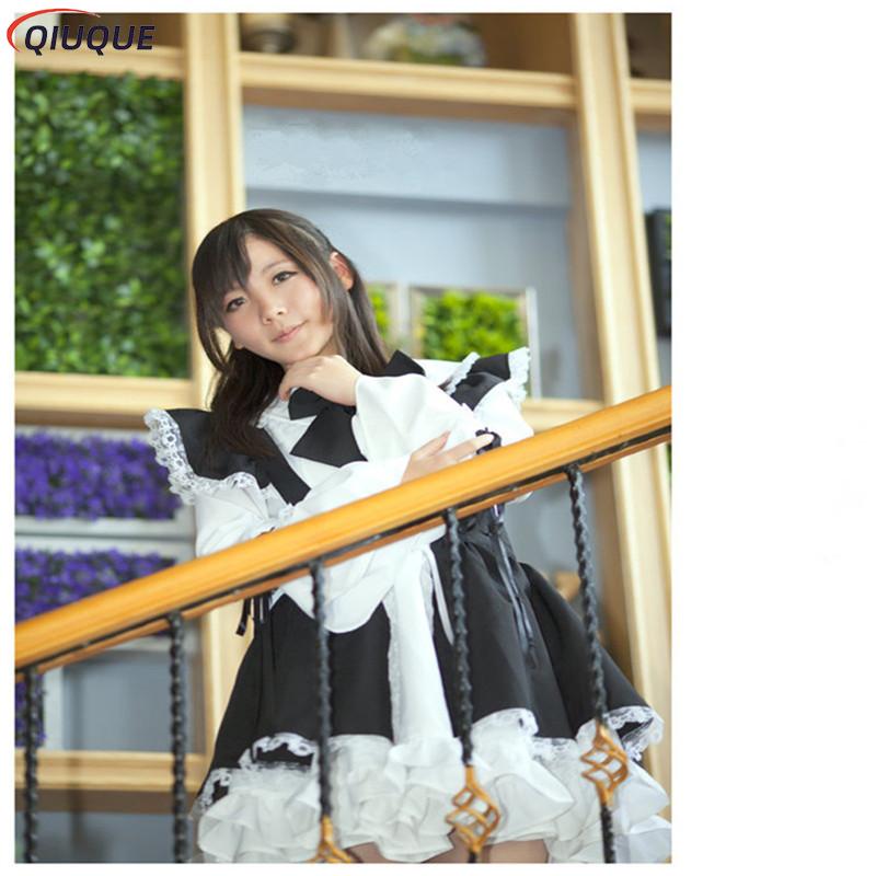Tenue de femme de chambre, robe longue style anime, robe tablier noir et blanc, robes Lolita, costume de cosplay pour homme, café, Горничная Mucama